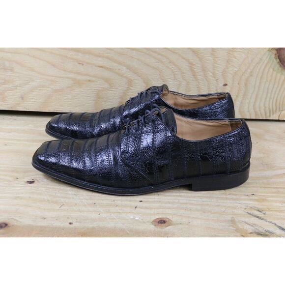 David Eden Shoes Mens 11.5 Black Genuine Ostrich Leg Exotic Handmade Loafers - Picture 1 of 7